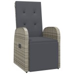 vidaXL Set mobilier grădină cu perne, 9 piese, gri, poliratan