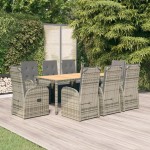 vidaXL Set mobilier grădină cu perne, 9 piese, gri, poliratan vidaXL Set mobilier grădină cu perne, 9 piese, gri, poliratan
