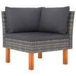 vidaXL Set mobilier grădină, 3 piese, poliratan & lemn masiv eucalipt