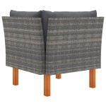 vidaXL Set mobilier grădină, 3 piese, poliratan & lemn masiv eucalipt