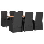 vidaXL Set mobilier de grădină cu perne, 7 piese, negru, poliratan vidaXL Set mobilier de grădină cu perne, 7 piese, negru, poliratan