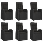 vidaXL Set mobilier de grădină cu perne, 7 piese, negru, poliratan vidaXL Set mobilier de grădină cu perne, 7 piese, negru, poliratan