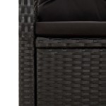vidaXL Set mobilier de grădină cu perne, 9 piese, negru, poliratan