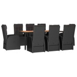 vidaXL Set mobilier de grădină cu perne, 9 piese, negru, poliratan vidaXL Set mobilier de grădină cu perne, 9 piese, negru, poliratan