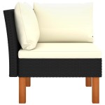 vidaXL Set mobilier grădină, 3 piese, poliratan & lemn masiv eucalipt