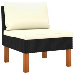 vidaXL Set mobilier grădină, 3 piese, poliratan & lemn masiv eucalipt