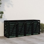 vidaXL Magazie cvadruplă depozitare coș de gunoi negru lemn masiv pin vidaXL Magazie cvadruplă depozitare coș de gunoi negru lemn masiv pin