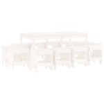 vidaXL Set mobilier de grădină, 13 piese, alb, lemn masiv de pin vidaXL Set mobilier de grădină, 13 piese, alb, lemn masiv de pin