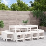 vidaXL Set mobilier de grădină, 13 piese, alb, lemn masiv de pin vidaXL Set mobilier de grădină, 13 piese, alb, lemn masiv de pin