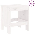 vidaXL Set mobilier de grădină, 13 piese, alb, lemn masiv de pin vidaXL Set mobilier de grădină, 13 piese, alb, lemn masiv de pin