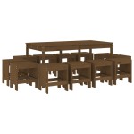 vidaXL Set mobilier de grădină, 13 piese, maro miere, lemn masiv pin vidaXL Set mobilier de grădină, 13 piese, maro miere, lemn masiv pin