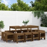 vidaXL Set mobilier de grădină, 13 piese, maro miere, lemn masiv pin vidaXL Set mobilier de grădină, 13 piese, maro miere, lemn masiv pin