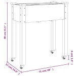 vidaXL Jardinieră cu roți și căptușeală 71x37x80 cm lemn masiv de brad vidaXL Jardinieră cu roți și căptușeală 71x37x80 cm lemn masiv de brad
