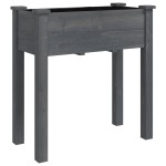 vidaXL Jardinieră pe roți cu căptușeală gri 71x37x80cm lemn masiv brad