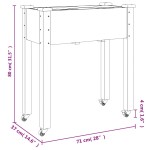 vidaXL Jardinieră pe roți cu căptușeală gri 71x37x80cm lemn masiv brad