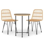 vidaXL Set mobilier de grădină, 3 piese, poliratan vidaXL Set mobilier de grădină, 3 piese, poliratan