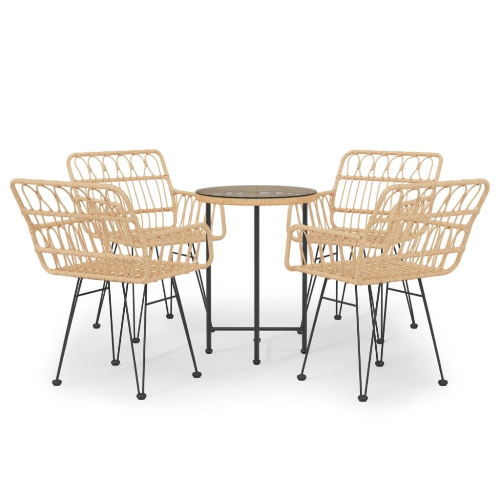 vidaXL Set mobilier de grădină, 5 piese, poliratan