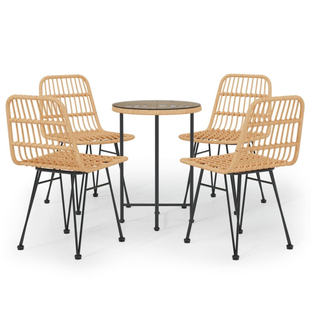 vidaXL Set mobilier de grădină, 5 piese, poliratan