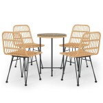 vidaXL Set mobilier de grădină, 5 piese, poliratan