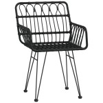 vidaXL Set mobilier de grădină, 5 piese, negru, poliratan