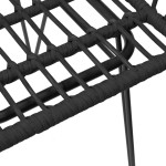 vidaXL Set mobilier de grădină, 5 piese, negru, poliratan