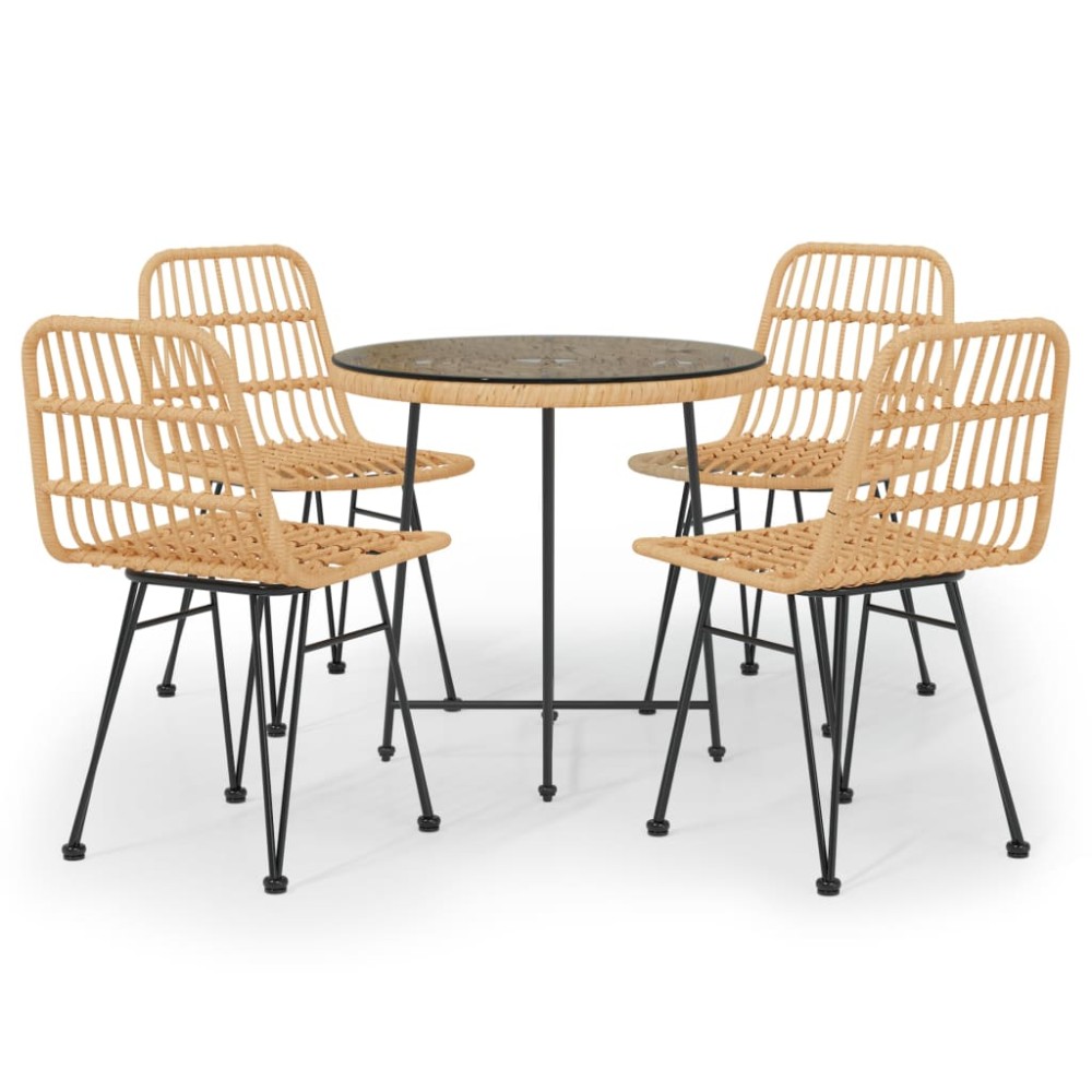 vidaXL Set mobilier de grădină, 5 piese, poliratan