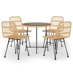 vidaXL Set mobilier de grădină, 5 piese, poliratan