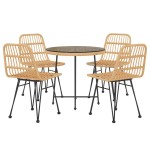 vidaXL Set mobilier de grădină, 5 piese, poliratan