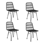 vidaXL Set mobilier de grădină, 5 piese, negru, poliratan vidaXL Set mobilier de grădină, 5 piese, negru, poliratan