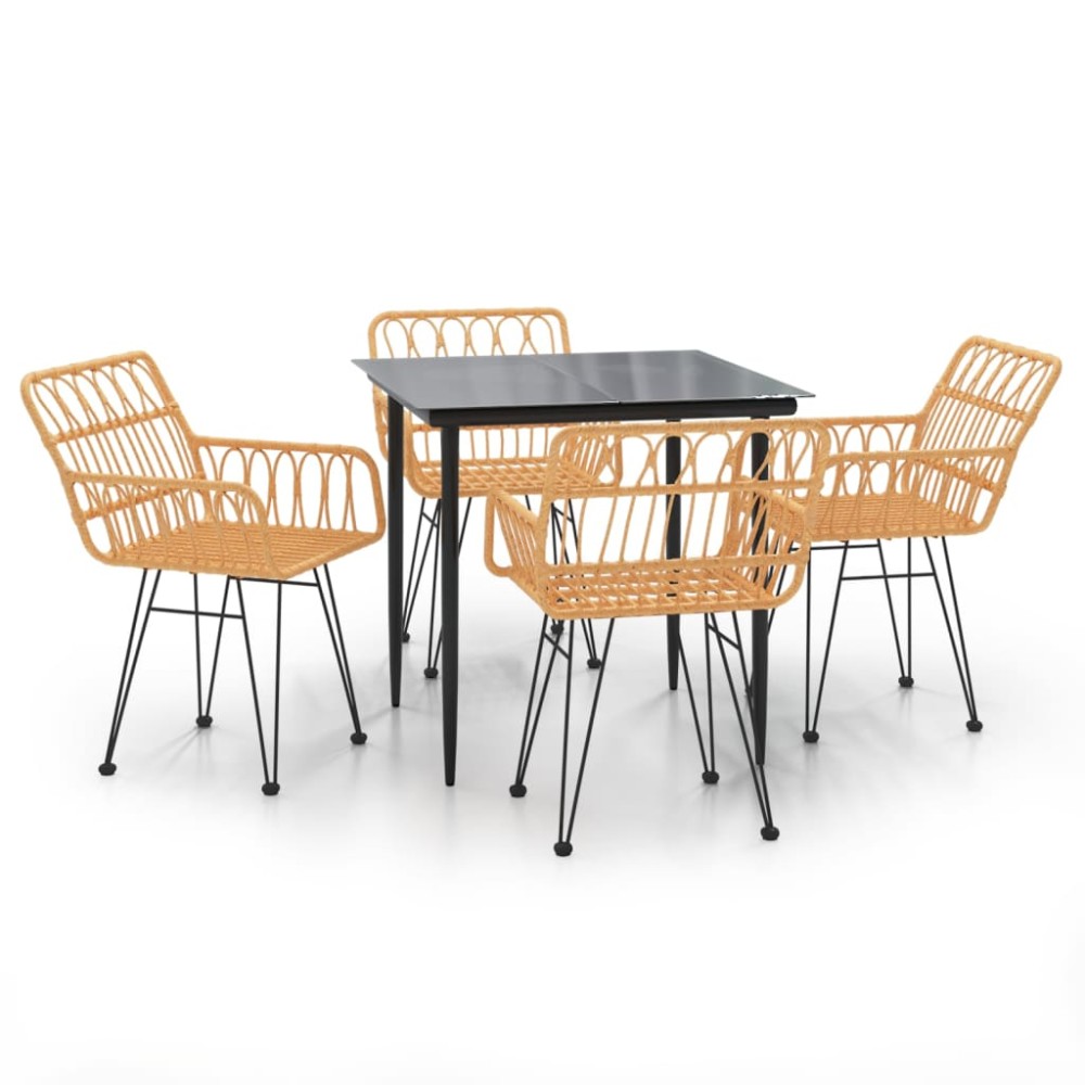 vidaXL Set mobilier de grădină, 5 piese, poliratan