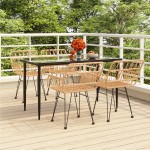vidaXL Set mobilier de grădină, 5 piese, poliratan