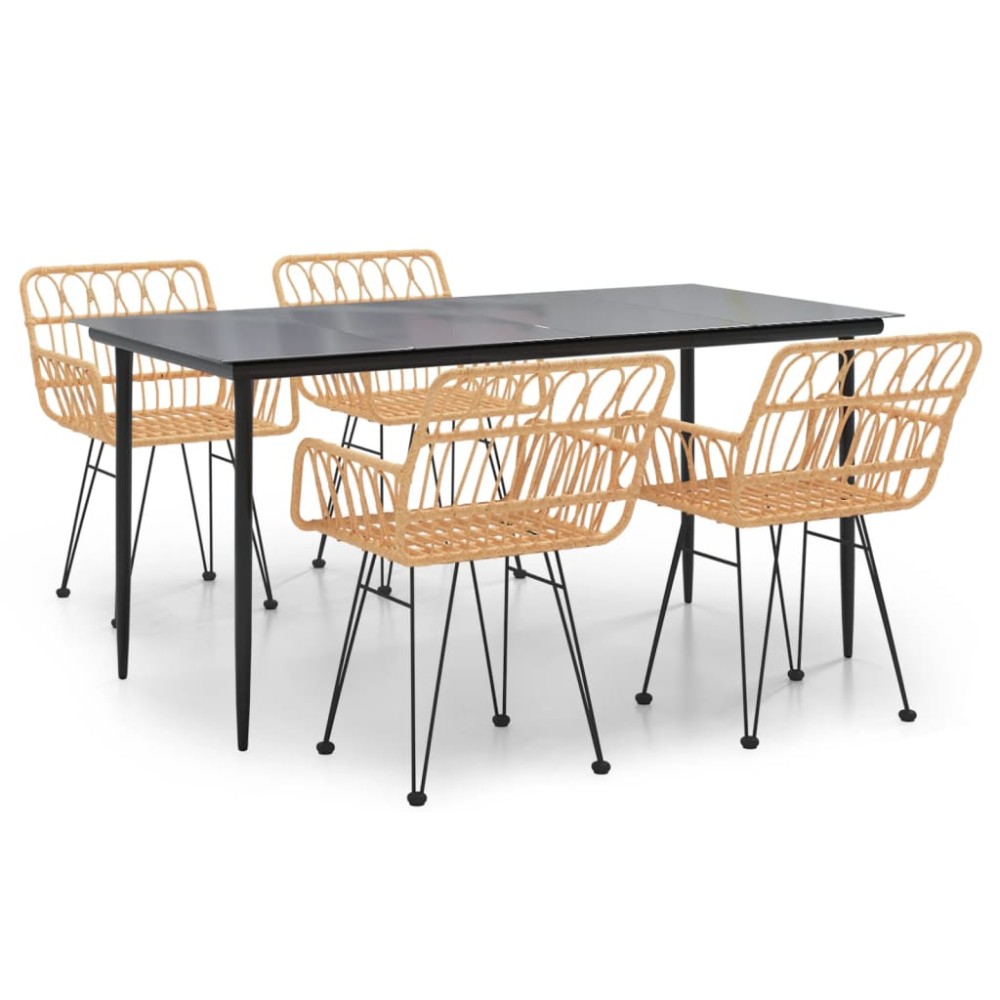vidaXL Set mobilier de grădină, 5 piese, poliratan