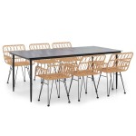 vidaXL Set mobilier de grădină, 7 piese, poliratan