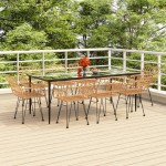 vidaXL Set mobilier de grădină, 9 piese, poliratan vidaXL Set mobilier de grădină, 9 piese, poliratan