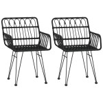 vidaXL Set mobilier de grădină, 3 piese, negru, poliratan vidaXL Set mobilier de grădină, 3 piese, negru, poliratan