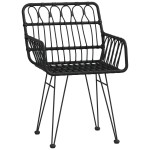 vidaXL Set mobilier de grădină, 5 piese, negru, poliratan