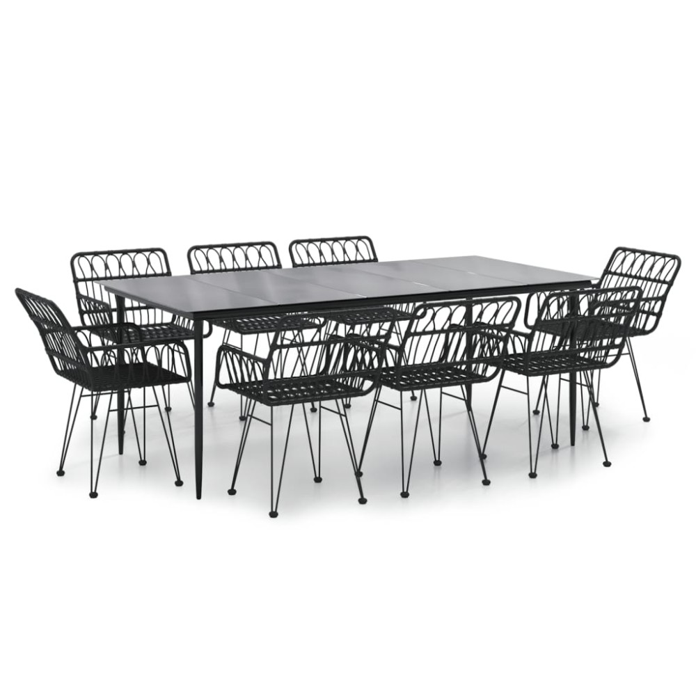 vidaXL Set mobilier de grădină, 9 piese, poliratan