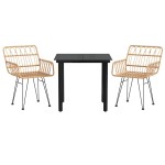 vidaXL Set mobilier de grădină, 3 piese, poliratan vidaXL Set mobilier de grădină, 3 piese, poliratan