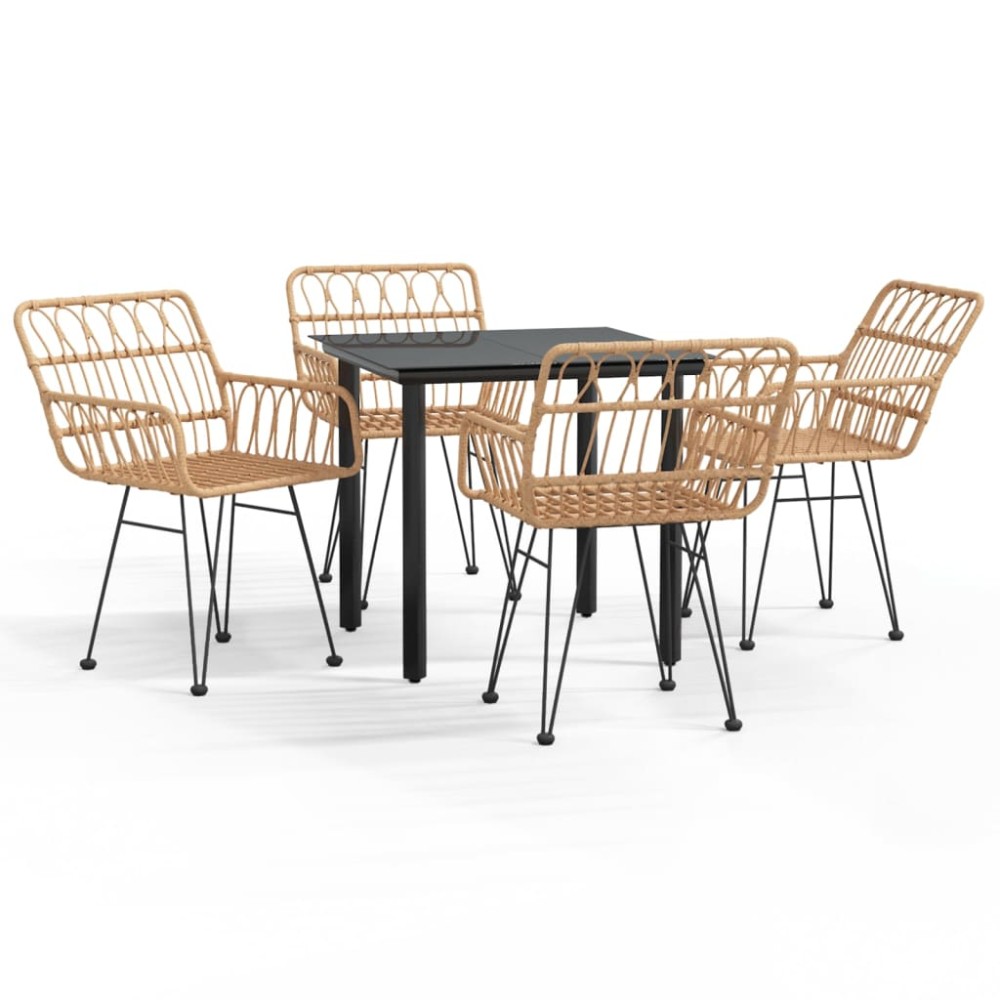 vidaXL Set mobilier de grădină, 5 piese, poliratan