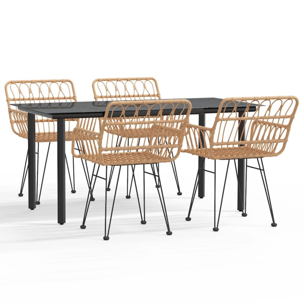 vidaXL Set mobilier de grădină, 5 piese, poliratan