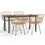 vidaXL Set mobilier de grădină, 5 piese, poliratan