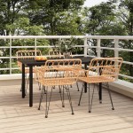 vidaXL Set mobilier de grădină, 5 piese, poliratan