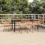 vidaXL Set mobilier de grădină, 7 piese, poliratan