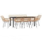 vidaXL Set mobilier de grădină, 9 piese, poliratan vidaXL Set mobilier de grădină, 9 piese, poliratan