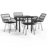 vidaXL Set mobilier de grădină, 5 piese, negru, poliratan vidaXL Set mobilier de grădină, 5 piese, negru, poliratan