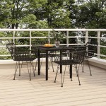 vidaXL Set mobilier de grădină, 5 piese, negru, poliratan vidaXL Set mobilier de grădină, 5 piese, negru, poliratan