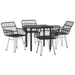 vidaXL Set mobilier de grădină, 5 piese, negru, poliratan vidaXL Set mobilier de grădină, 5 piese, negru, poliratan