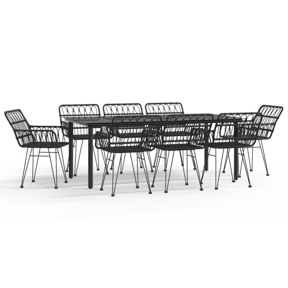 vidaXL Set mobilier de grădină, 9 piese, poliratan