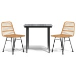 vidaXL Set mobilier de grădină, 3 piese, poliratan vidaXL Set mobilier de grădină, 3 piese, poliratan