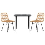 vidaXL Set mobilier de grădină, 3 piese, poliratan vidaXL Set mobilier de grădină, 3 piese, poliratan
